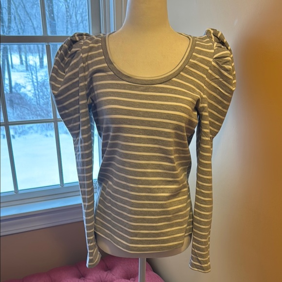 Striped Gray Women's Top - Picture 1 of 4